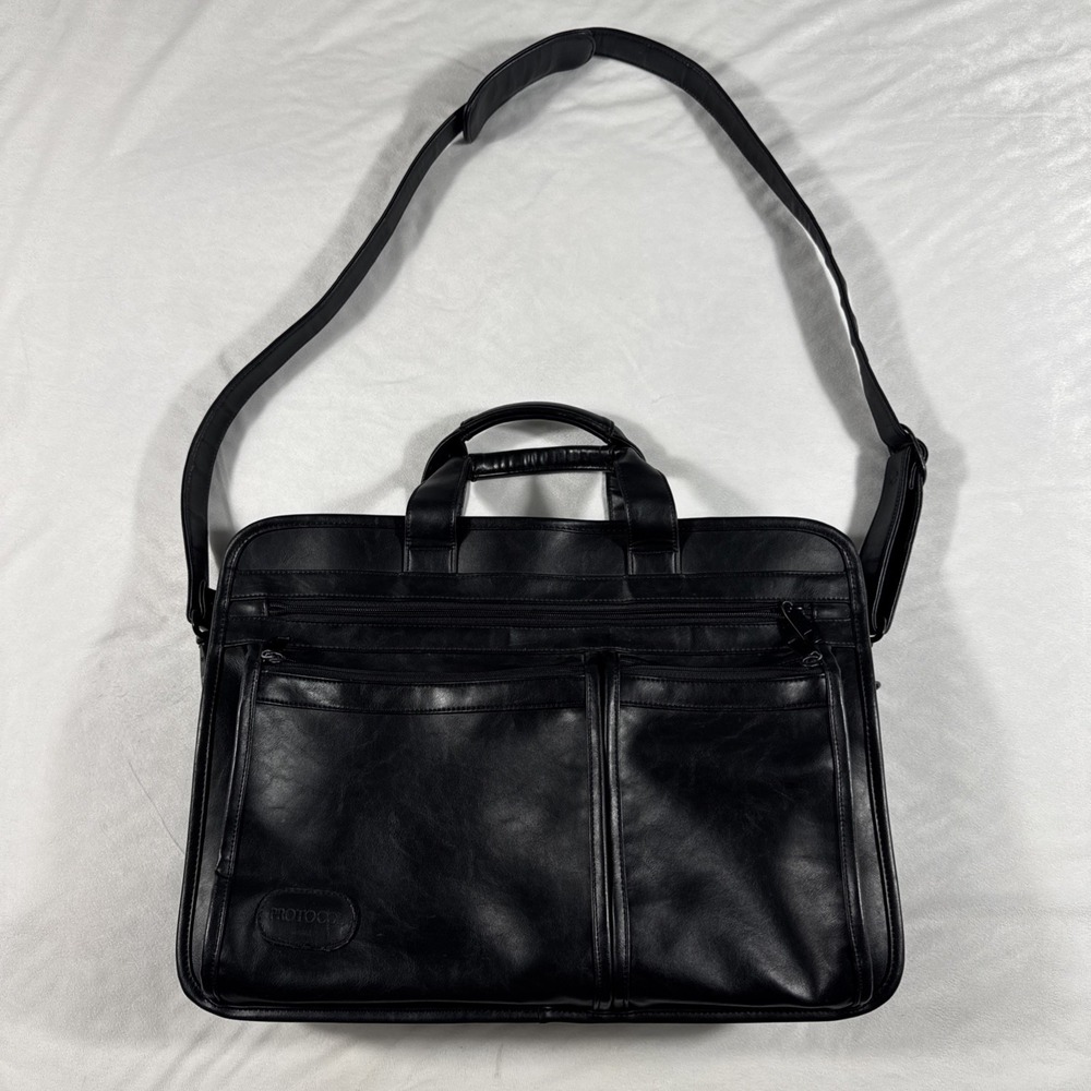 VTG Protocol Briefcase Men's Black‎ Attache Retro Y2K Business Core